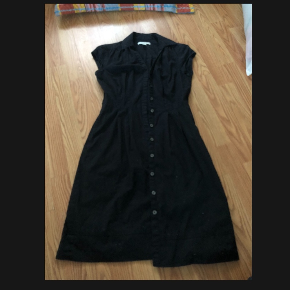 Black linen button up Banana Republic dress